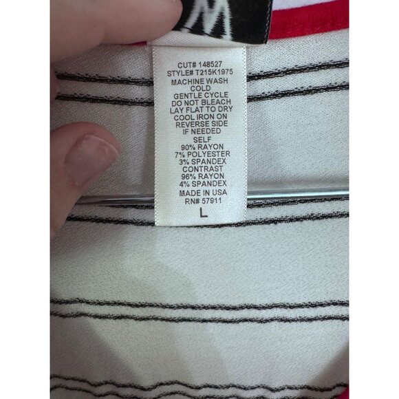 Wrapper v neck tie back striped blouse size L peplum‎ nautical fisherman cruise - Picture 5 of 5